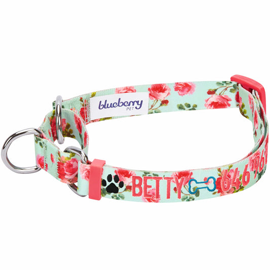 Personalized Petal Paws Floral Martingale Safety Training Dog Collar